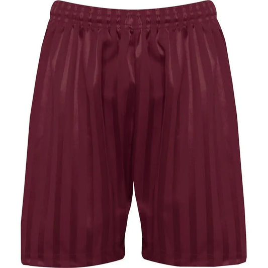 Burgundy PE Shorts with Shadow Stripe