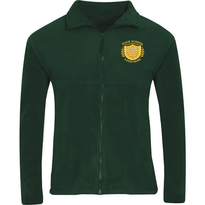 Bottle Green Polar Fleece Jacket - Left Chest Embroidered