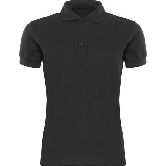 Black Ladies Polo Shirt - Left Chest Embroidered