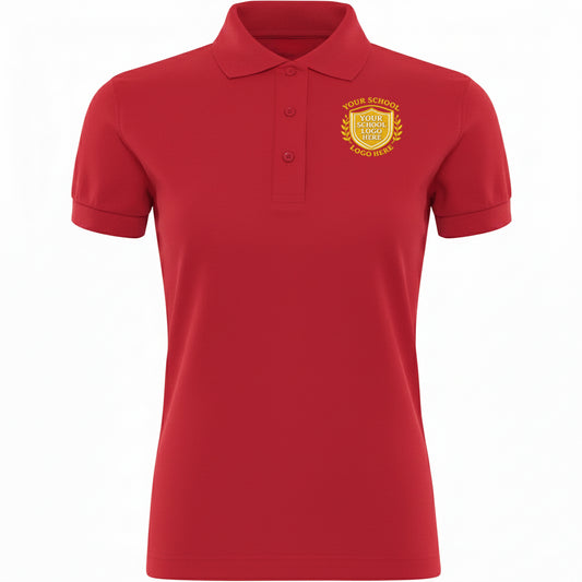 Red Ladies Polo Shirt - Left Chest Embroidered