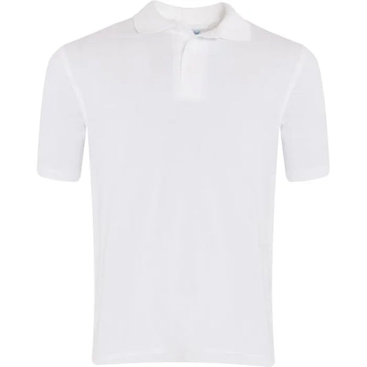 White Cotton Polo Shirt - Left Chest Embroidered
