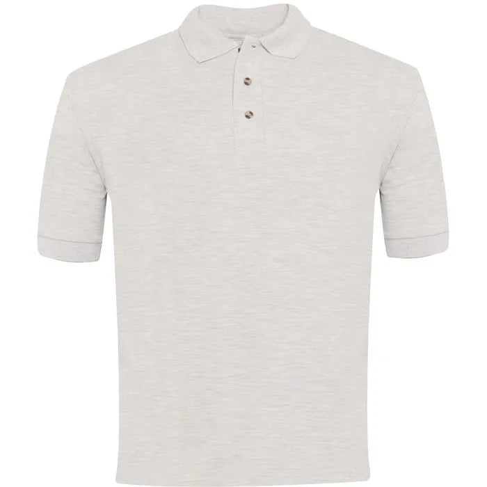 Grey Melange Polo Shirt - Left Chest Embroidered