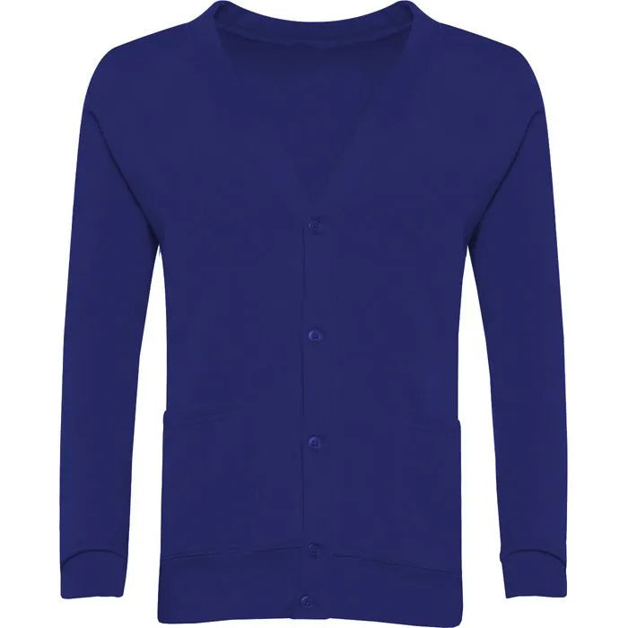 Deep Royal Sweat Cardigan - Left Chest Embroidered