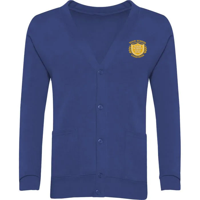 Deep Royal Sweat Cardigan - Left Chest Embroidered