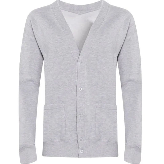 Grey Sweat Cardigan - Left Chest Embroidered