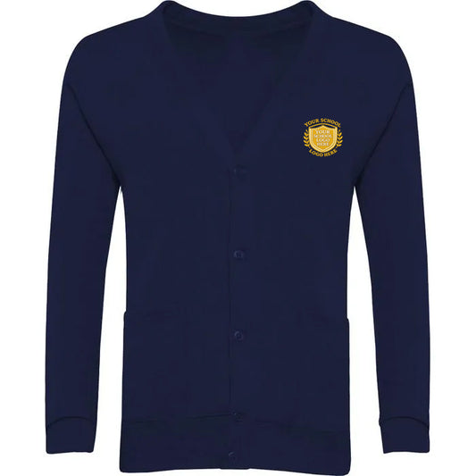 Navy Sweat Cardigan - Left Chest Embroidered