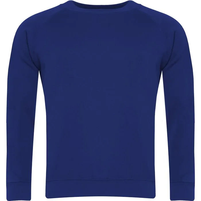 Deep Royal Crew Neck Sweatshirt - Left Chest Embroidered