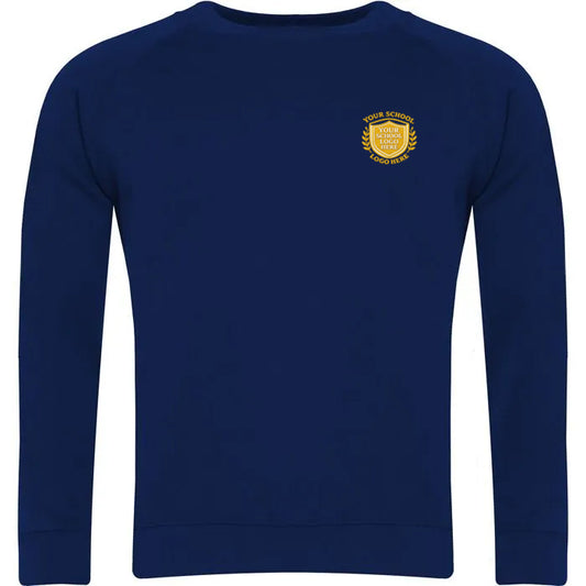 Navy Crew Neck Sweatshirt - Left Chest Embroidered