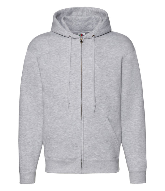 Heather Grey Zip-Up Hoodie - Left Chest Embroidered