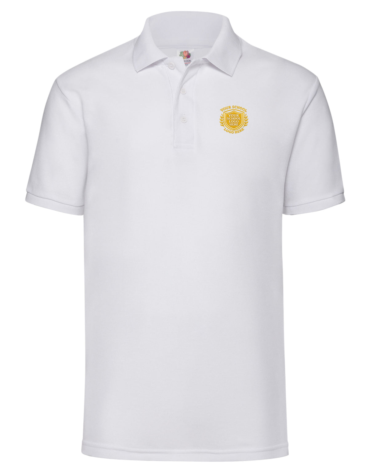 White Children's Polo Shirt - Left Chest Embroidered