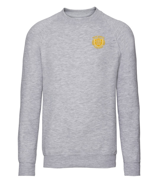 Light Oxford Adult Raglan Sweatshirt - Left Chest Embroidered