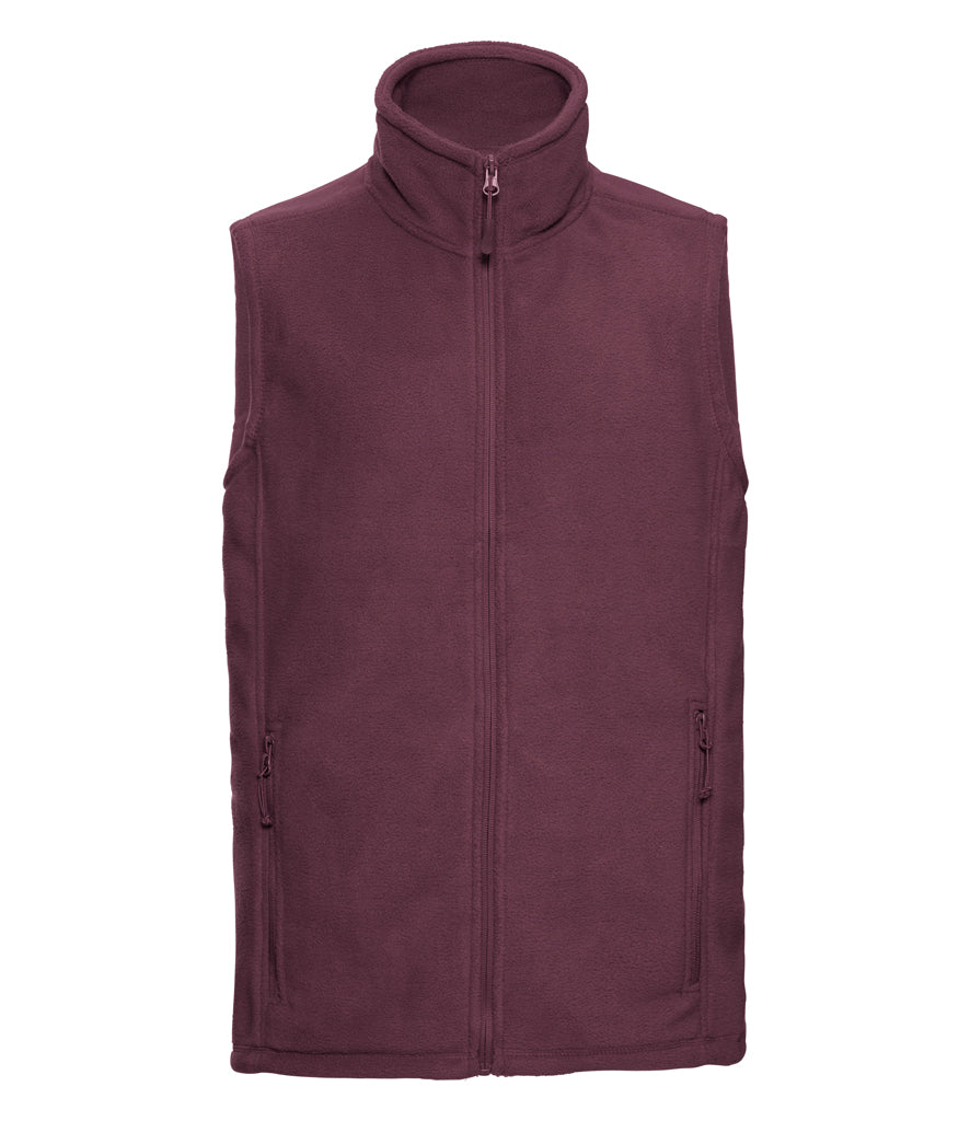 Burgundy Outdoor Fleece Gilet - Left Chest Embroidered
