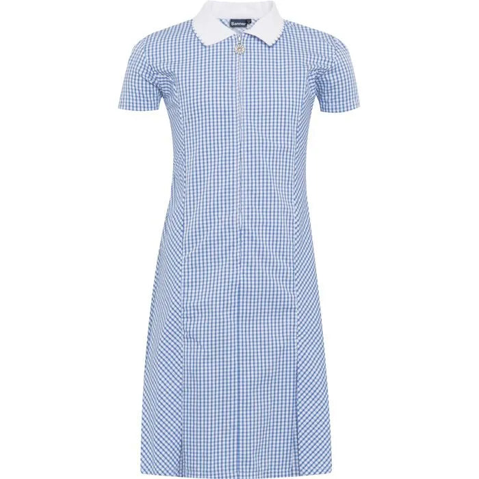 Zip Fronted Gingham Dress