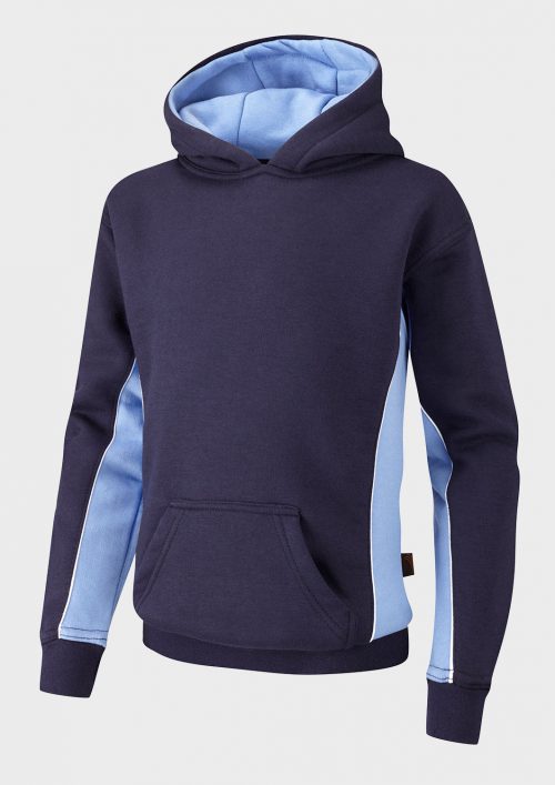 Navy/Sky/White Sports Hoodie - Sleeve Print - Left Chest 2025 | Left Sleeve