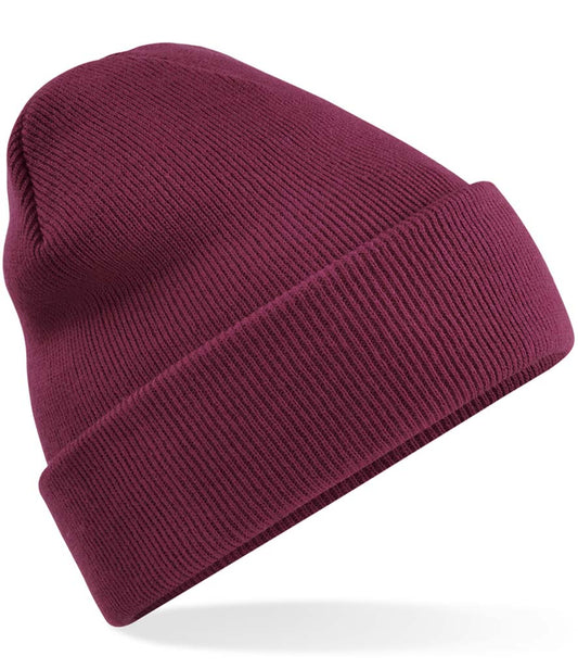 Burgundy Knitted Hat - Left Chest Embroidered