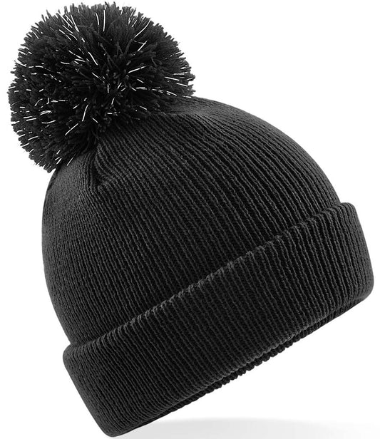 Black Children's Reflective Bobble Hat