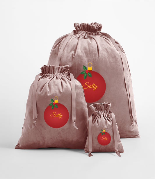 Pink Velvet Gift Bags