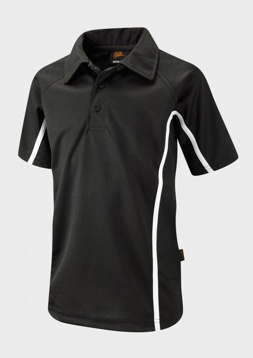 Black/Black/White Unisex Sports Polo Shirt