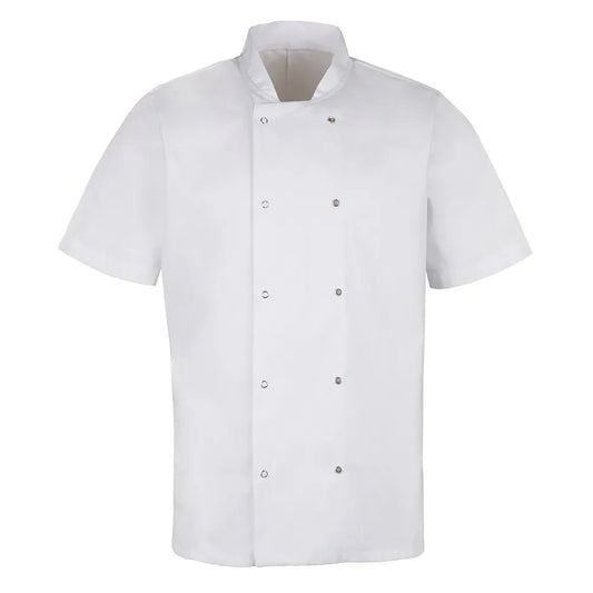 White Short Sleeve Chef's Jacket