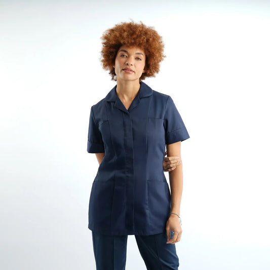 Navy/Navy Trimmed Tunic - Left Chest Embroidered