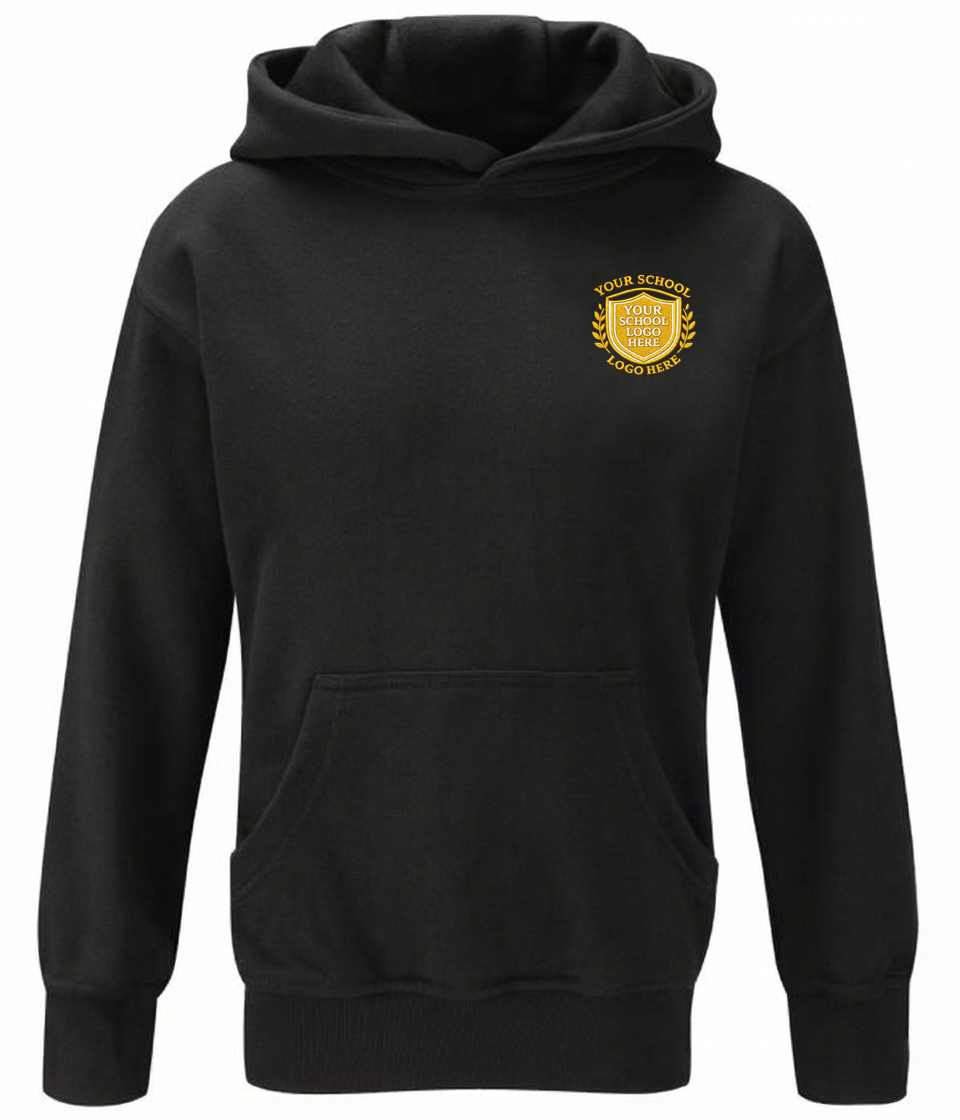 Black Cotton Rich Hoodie - Left Chest Embroidered