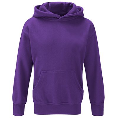 Purple Cotton Rich Hoodie - Left Chest Embroidered