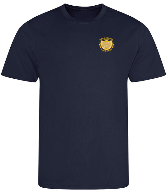 French Navy Breathable T-Shirt - Left Chest Embroidered