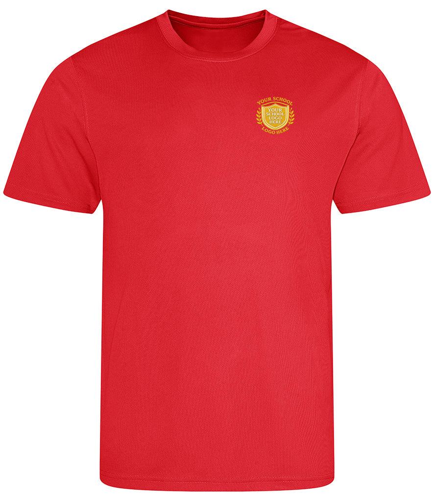 Fire Red Breathable T-Shirt - Left Chest Embroidered