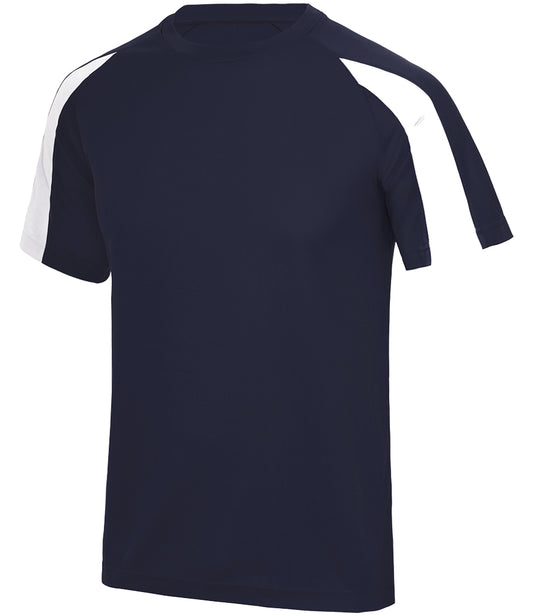 French Navy/Arctic White Breathable Contrast T-Shirt - Left Chest Print