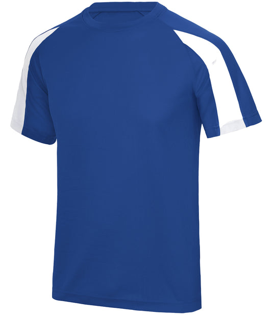 Royal Blue/Arctic White Breathable Contrast T-Shirt - Left Chest Embroidered