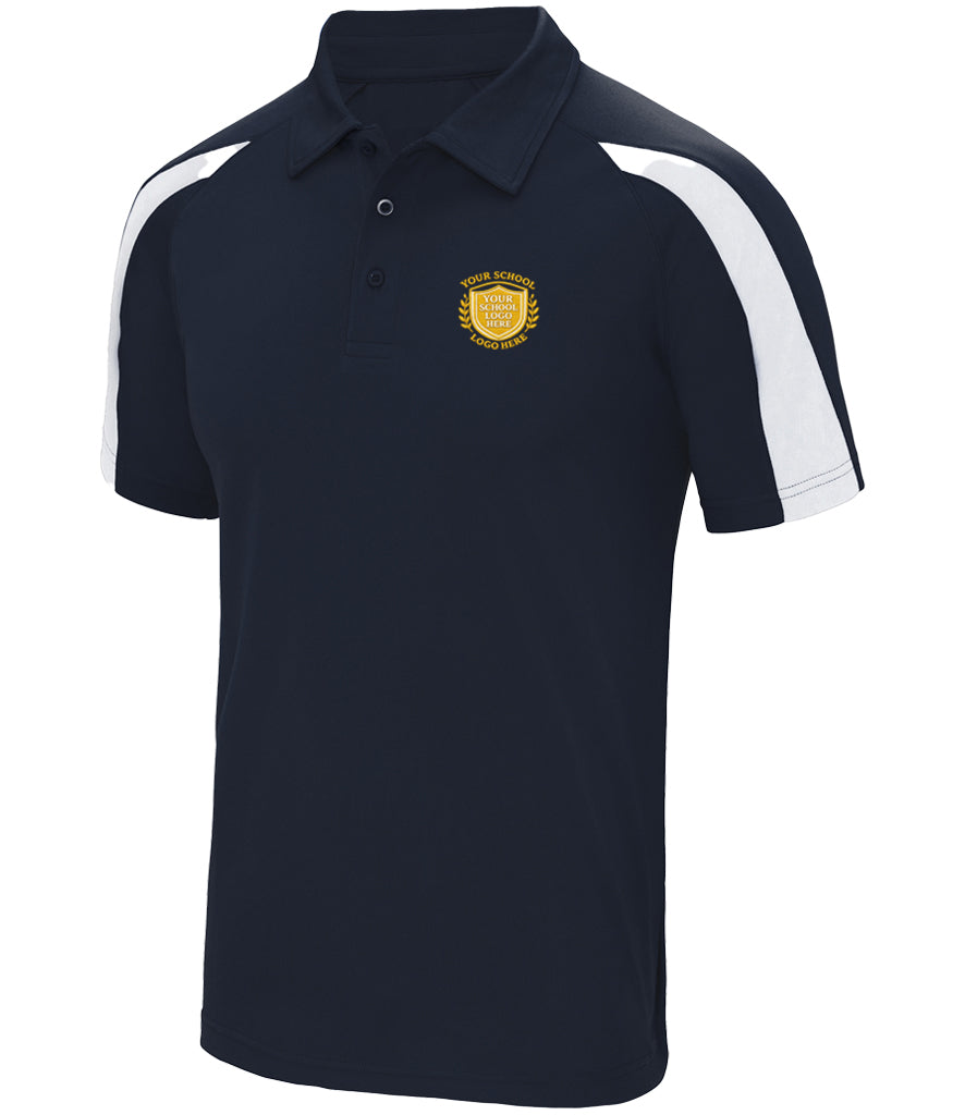 French Navy/Arctic White Contrast Polo Shirt - Left Chest Embroidered