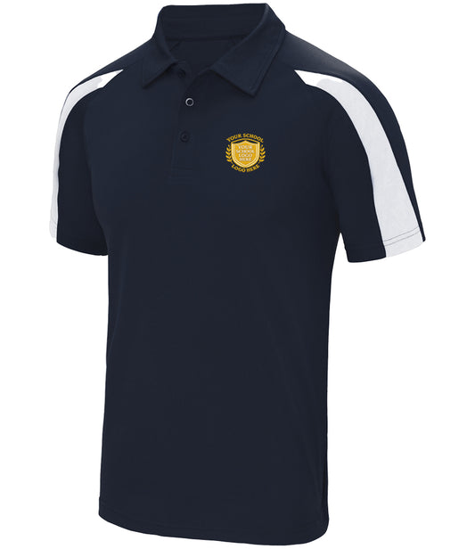 French Navy/Arctic White Contrast Polo Shirt - Left Chest Embroidered