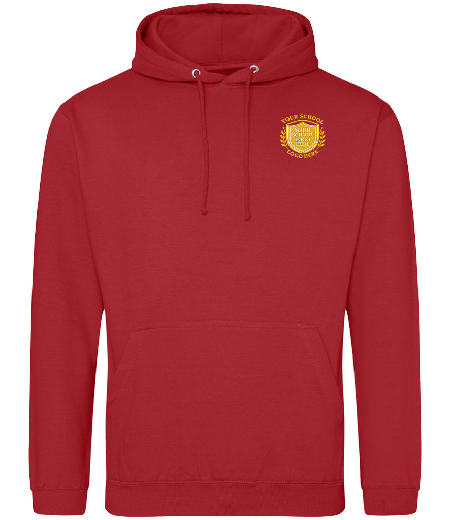 Fire Red Hoodie - Left Chest Embroidered