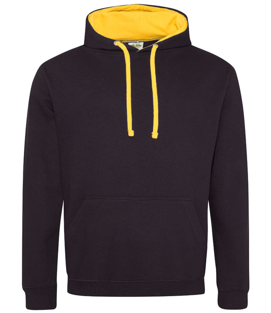 Jet Black/Gold Varsity Hoodie - Left Chest Embroidered