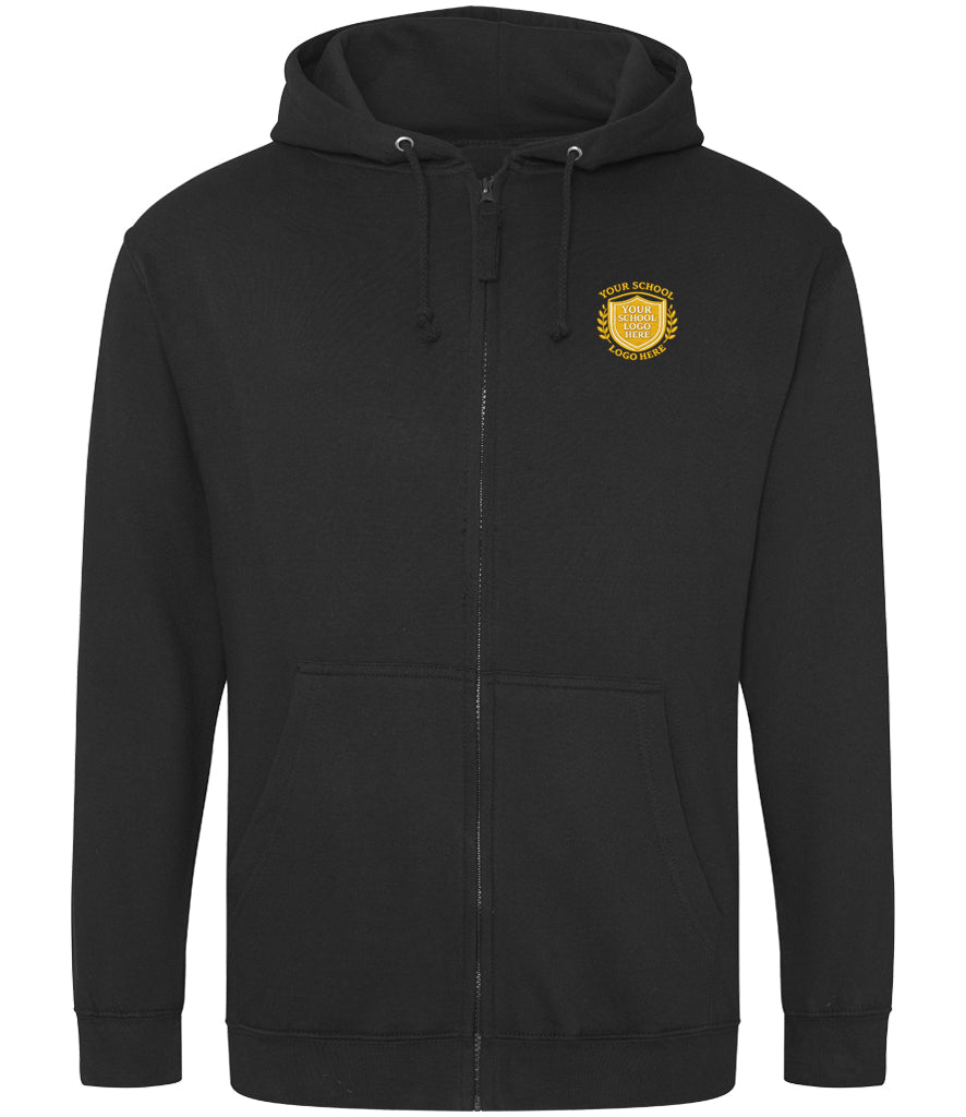 Black Zip-Up Hoodie - Left Chest Embroidered (Talbot School)