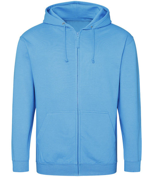 Hawaiian Blue Zip-Up Hoodie - Left Chest Embroidered