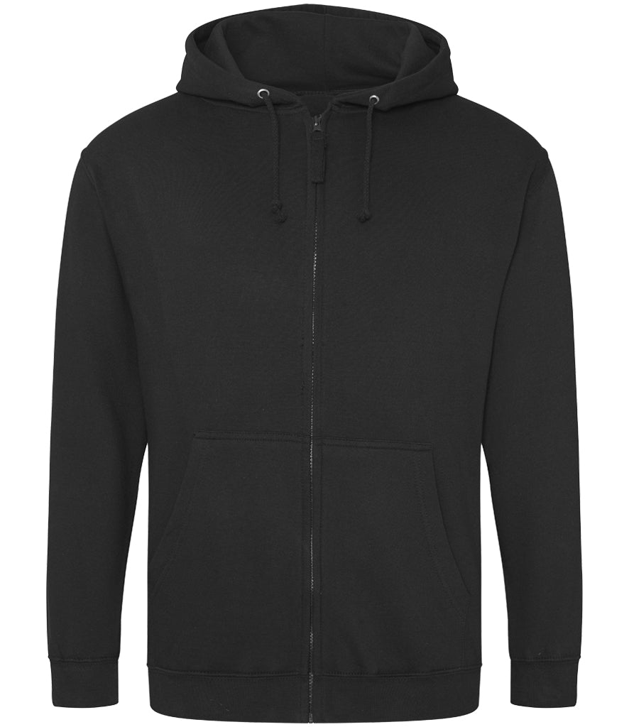 Black Zip-Up Hoodie - Back and Left Chest Print
