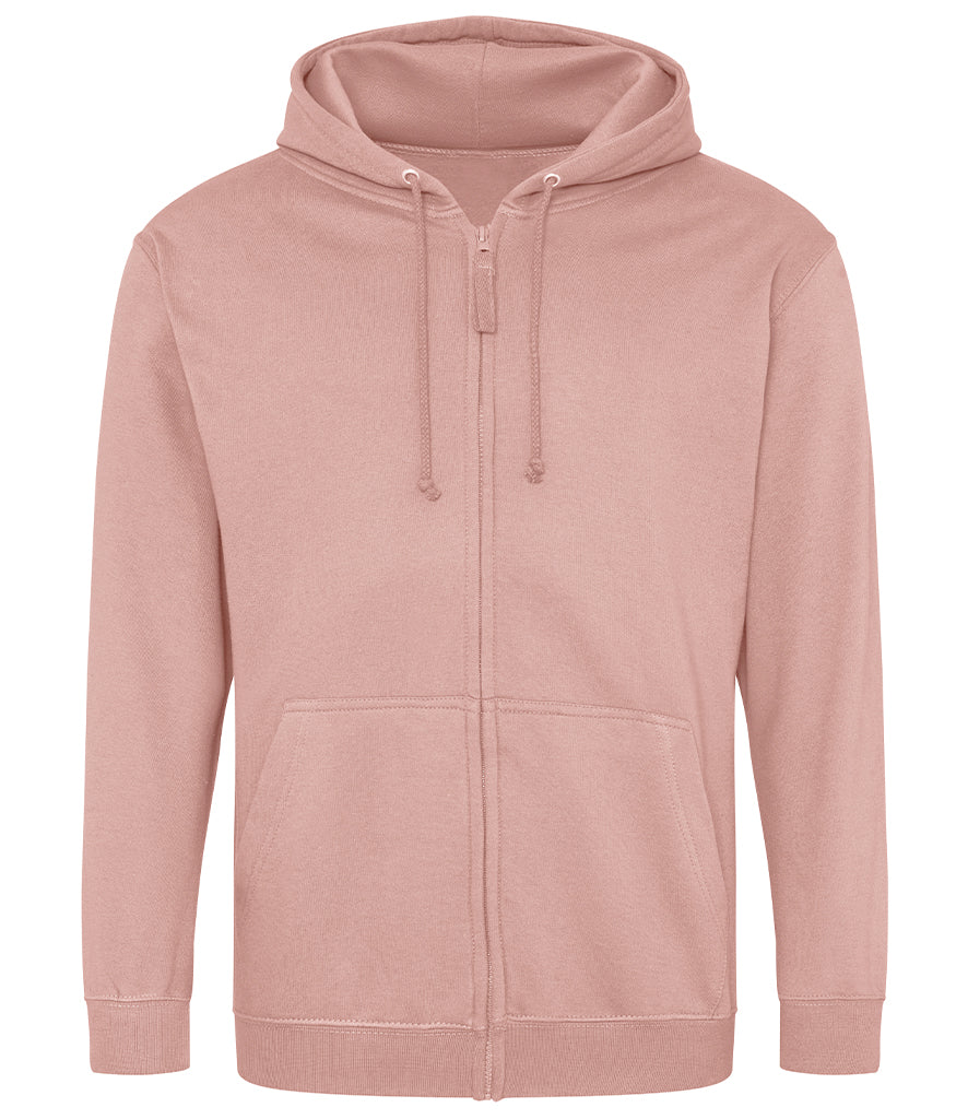 Dusty Pink Zip-Up Hoodie - Left Chest Embroidered