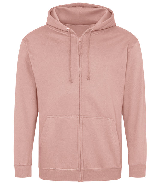 Dusty Pink Zip-Up Hoodie - Left Chest Embroidered