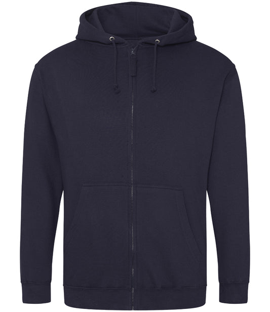 New French Navy Zip-Up Hoodie - Left Chest Embroidered