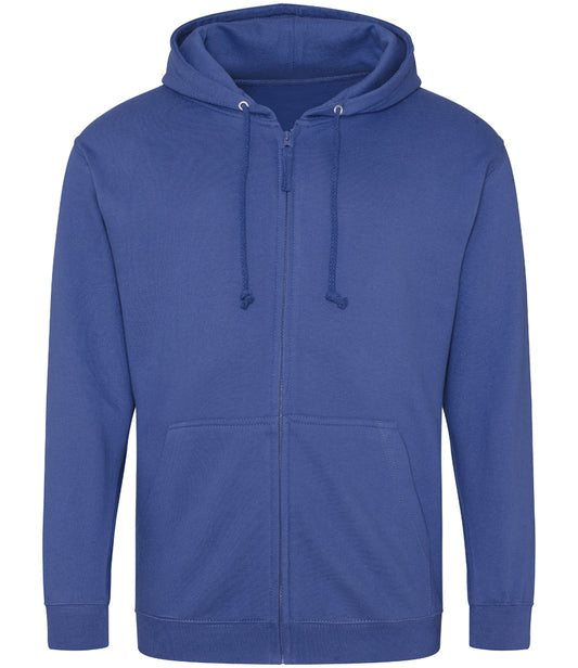 Royal Blue Zip-Up Hoodie - Left Chest Embroidered