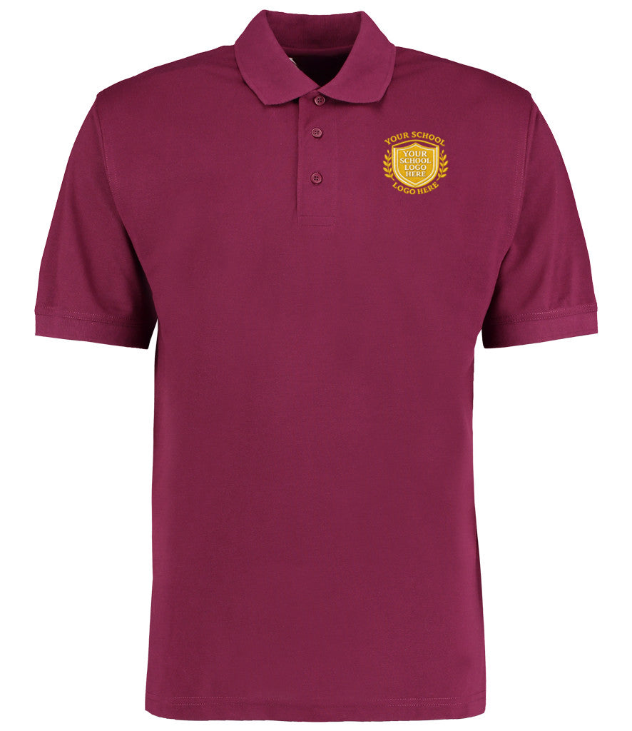 Burgundy Poly/Cotton Piqué Polo Shirt - Left Chest Embroidered