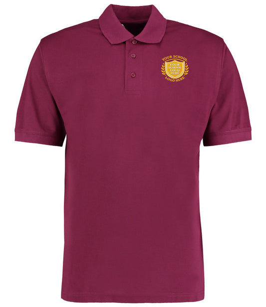 Burgundy Poly/Cotton Piqué Polo Shirt - Left Chest Embroidered