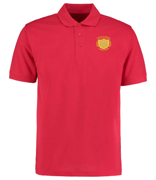Red Poly/Cotton Piqué Polo Shirt - Left Chest Embroidered