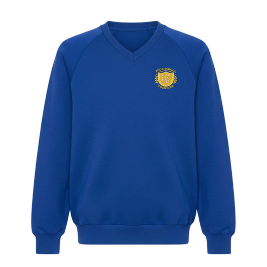 Royal Blue Knitted Sweater - Left Chest Embroidered