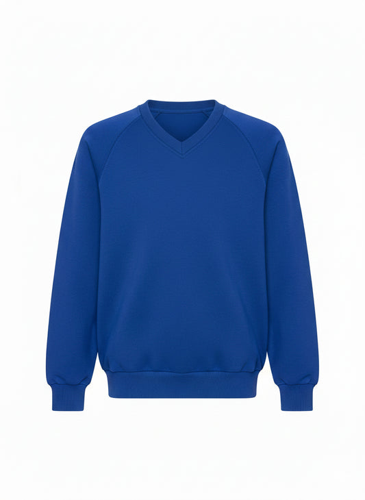 Royal Blue Knitted Sweater - Left Chest Embroidered