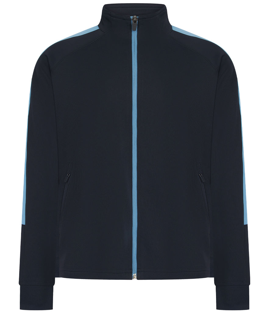 Navy/Sky Full Zip Tracksuit Top - Left Chest Embroidered