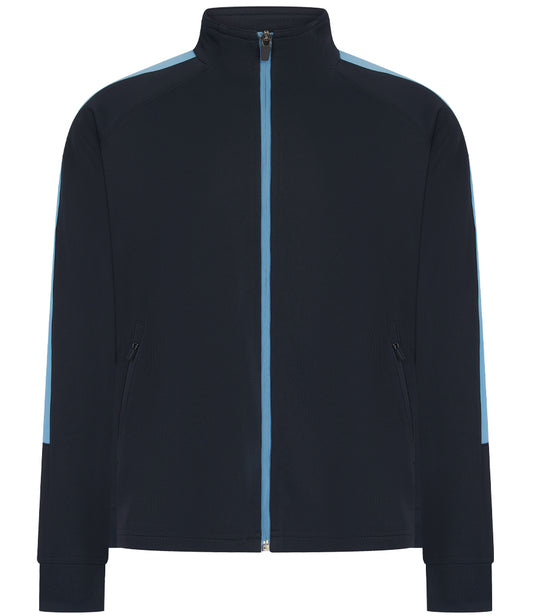 Navy/Sky Full Zip Tracksuit Top - Left Chest Embroidered