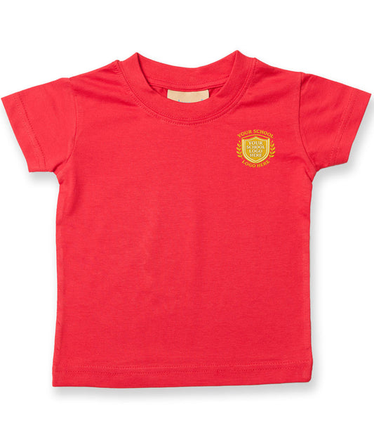Red Baby & Toddler T-Shirt - Left Chest Embroidered