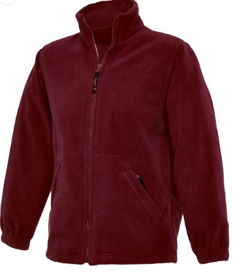Maroon Full Zip Micro Fleece Plain